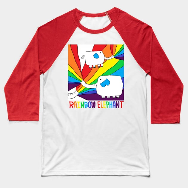 rainbow elephant Baseball T-Shirt by zzzozzo